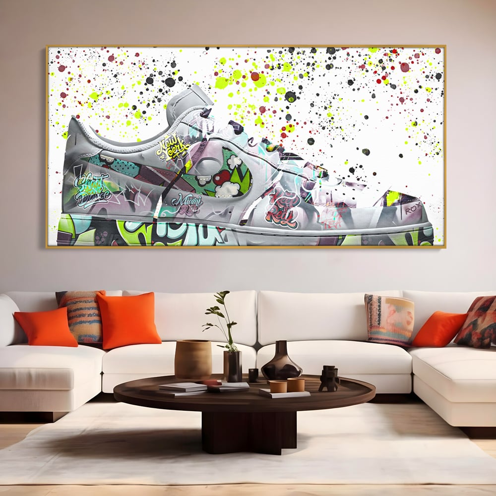 Tablou Canvas Premium LuxCanva® B1076, Air Force 1 , Decorativ, Camera Copii, Nike, America, Baschet, Dormitor, Sport, Incaltaminte, Culori Vibrante