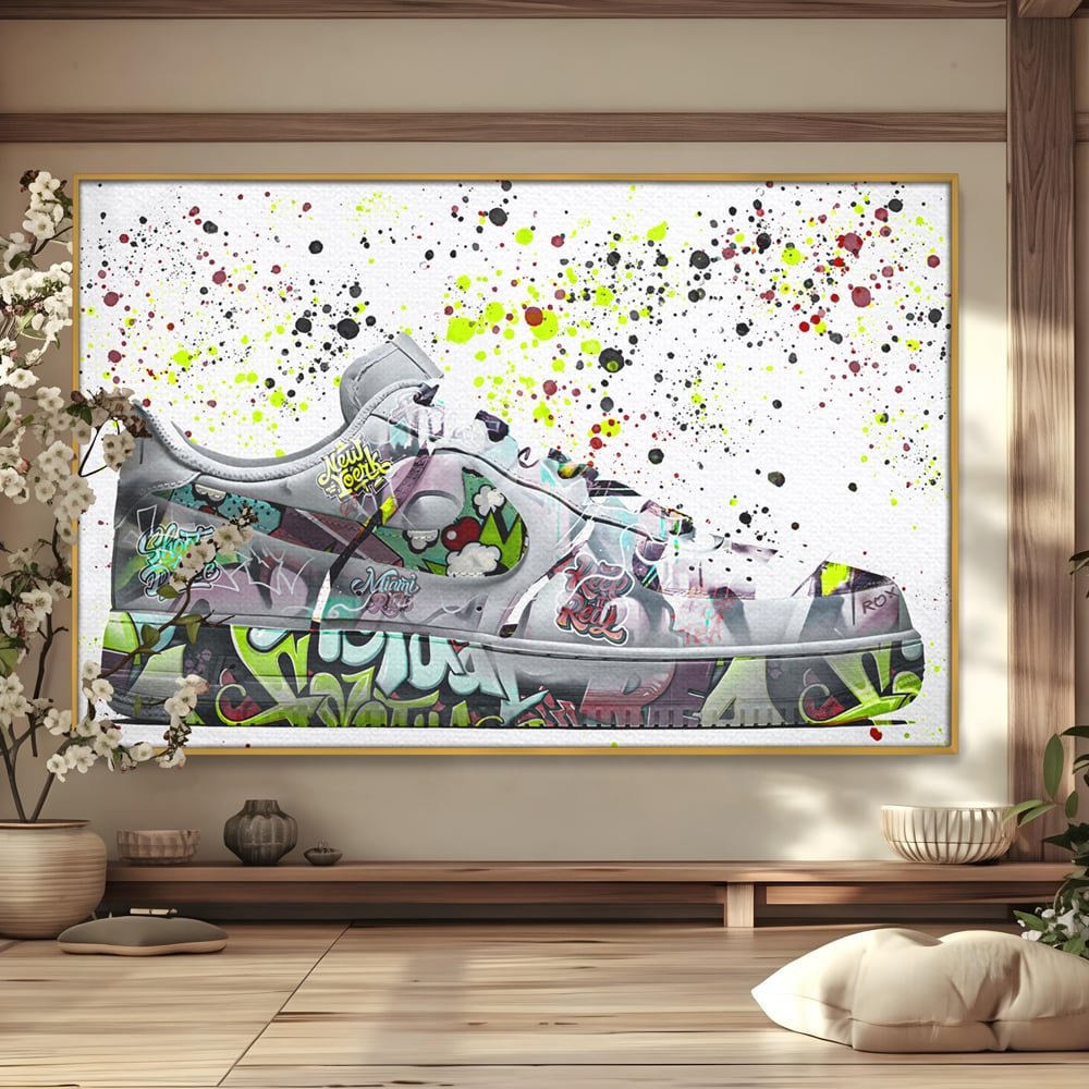 Tablou Canvas Premium LuxCanva® B1076, Air Force 1 , Decorativ, Camera Copii, Nike, America, Baschet, Dormitor, Sport, Incaltaminte, Culori Vibrante