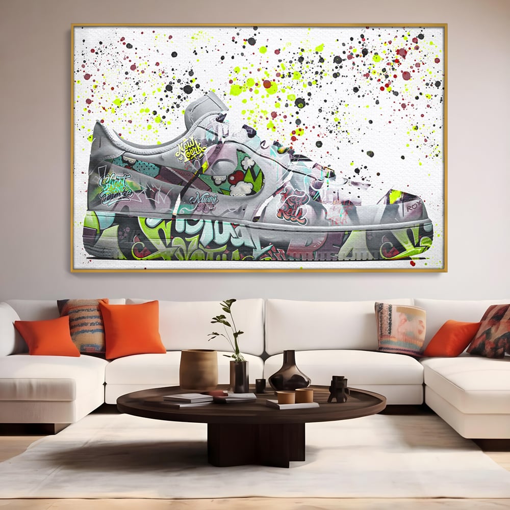 Tablou Canvas Premium LuxCanva® B1076, Air Force 1 , Decorativ, Camera Copii, Nike, America, Baschet, Dormitor, Sport, Incaltaminte, Culori Vibrante