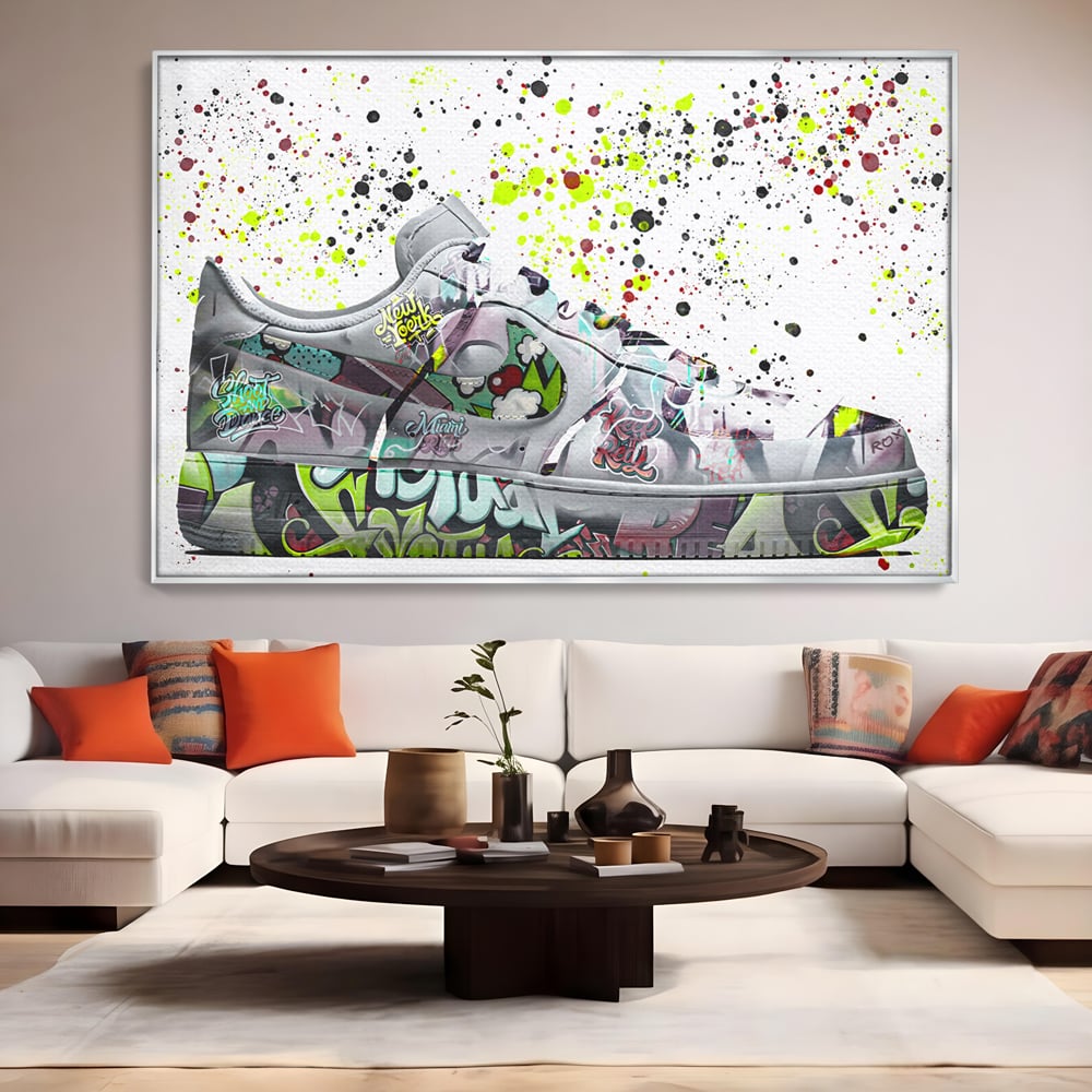 Tablou Canvas Premium LuxCanva® B1076, Air Force 1 , Decorativ, Camera Copii, Nike, America, Baschet, Dormitor, Sport, Incaltaminte, Culori Vibrante