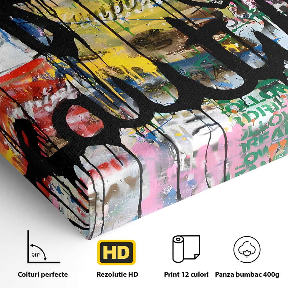 Tablou Canvas Premium LuxCanva® B1077, Life Is Beautiful , Decorativ, Living, Viata, Frumoasa, Motivational, Dormitor, Inspirational, Fericire, Culori Vibrante