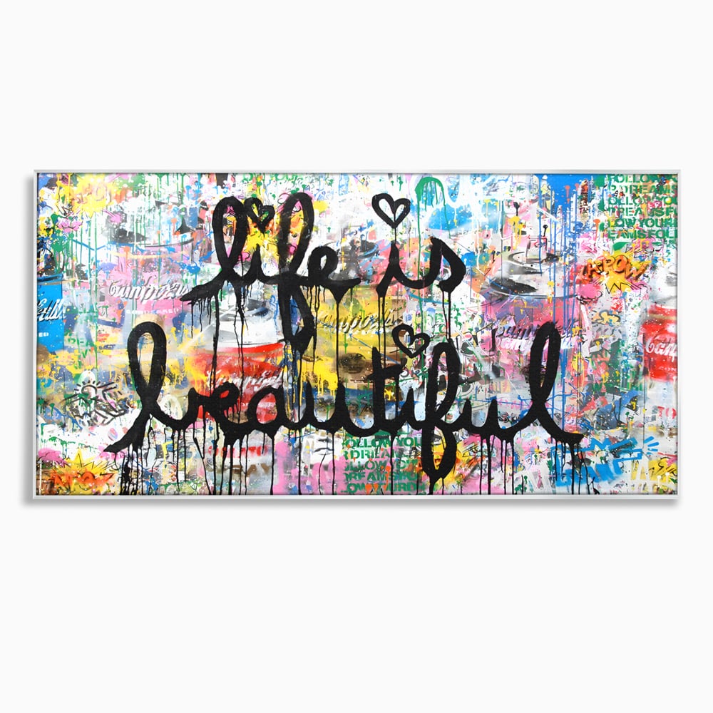 Tablou Canvas Premium LuxCanva® B1077, Life Is Beautiful , Decorativ, Living, Viata, Frumoasa, Motivational, Dormitor, Inspirational, Fericire, Culori Vibrante