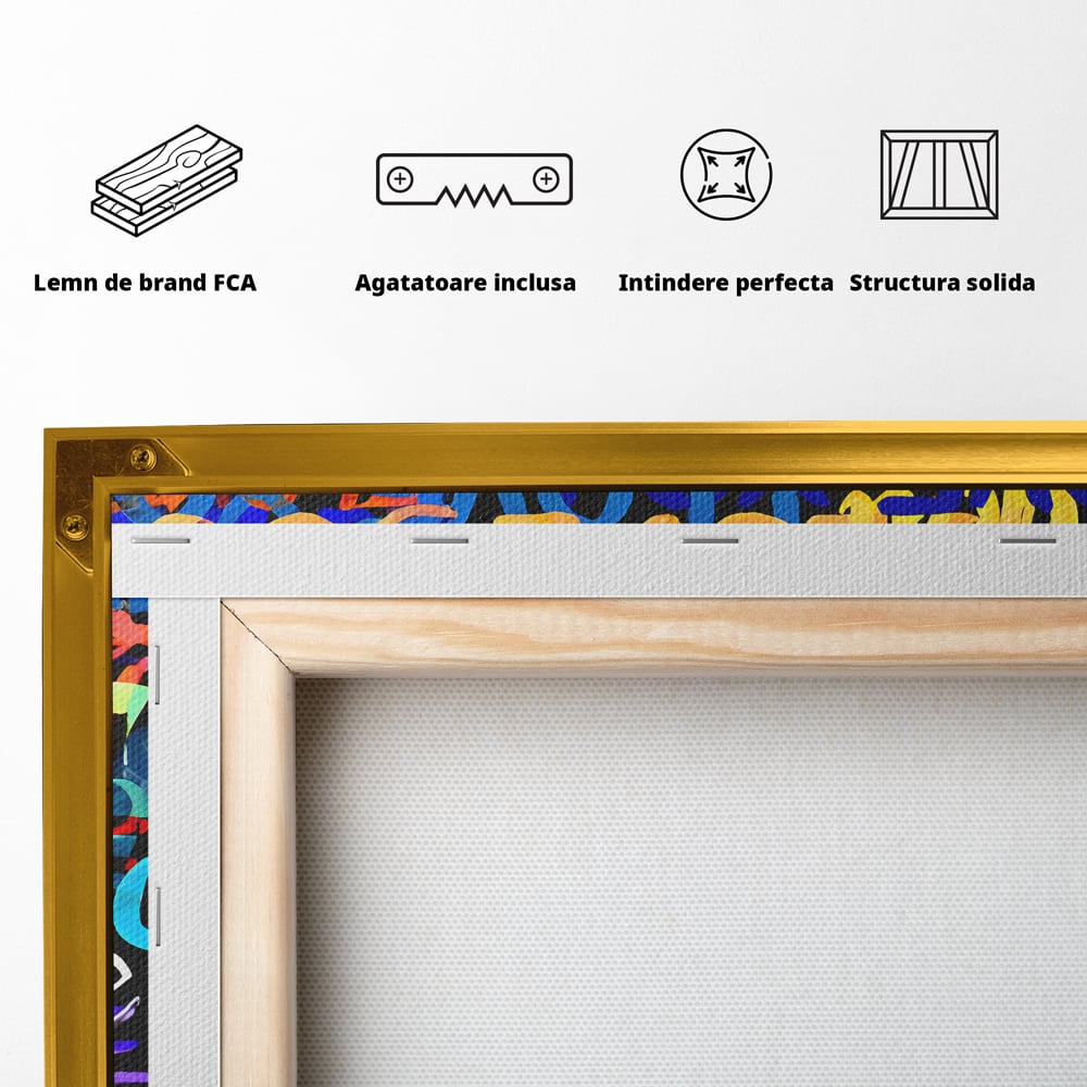 Tablou Canvas Premium LuxCanva® B1078, Love In Colors , Decorativ, Living, Colorat, Iubire, Graffiti, Dormitor, Inspirational, Dragoste, Culori Vibrante