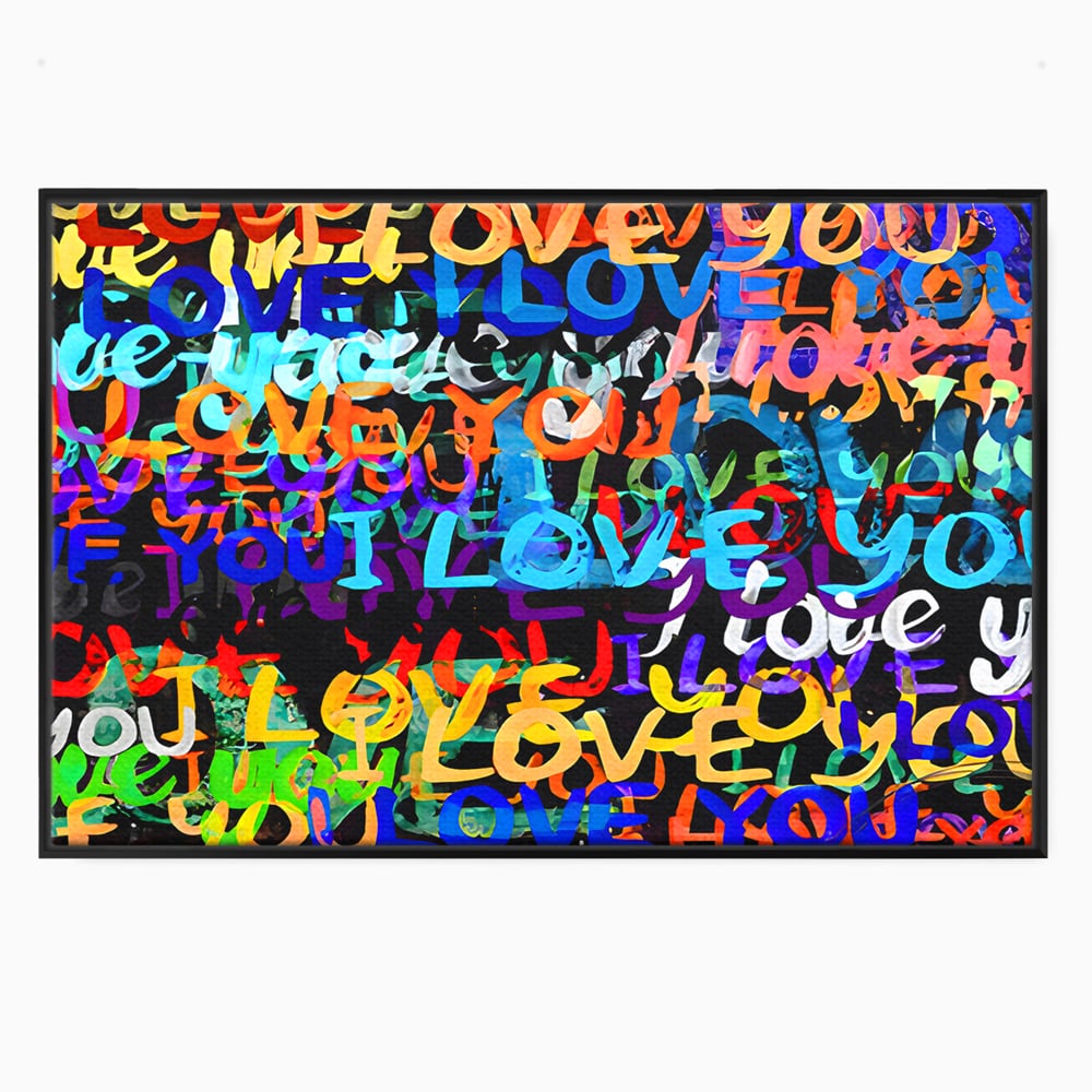 Tablou Canvas Premium LuxCanva® B1078, Love In Colors , Decorativ, Living, Colorat, Iubire, Graffiti, Dormitor, Inspirational, Dragoste, Culori Vibrante