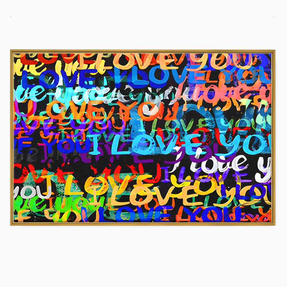 Tablou Canvas Premium LuxCanva® B1078, Love In Colors , Decorativ, Living, Colorat, Iubire, Graffiti, Dormitor, Inspirational, Dragoste, Culori Vibrante