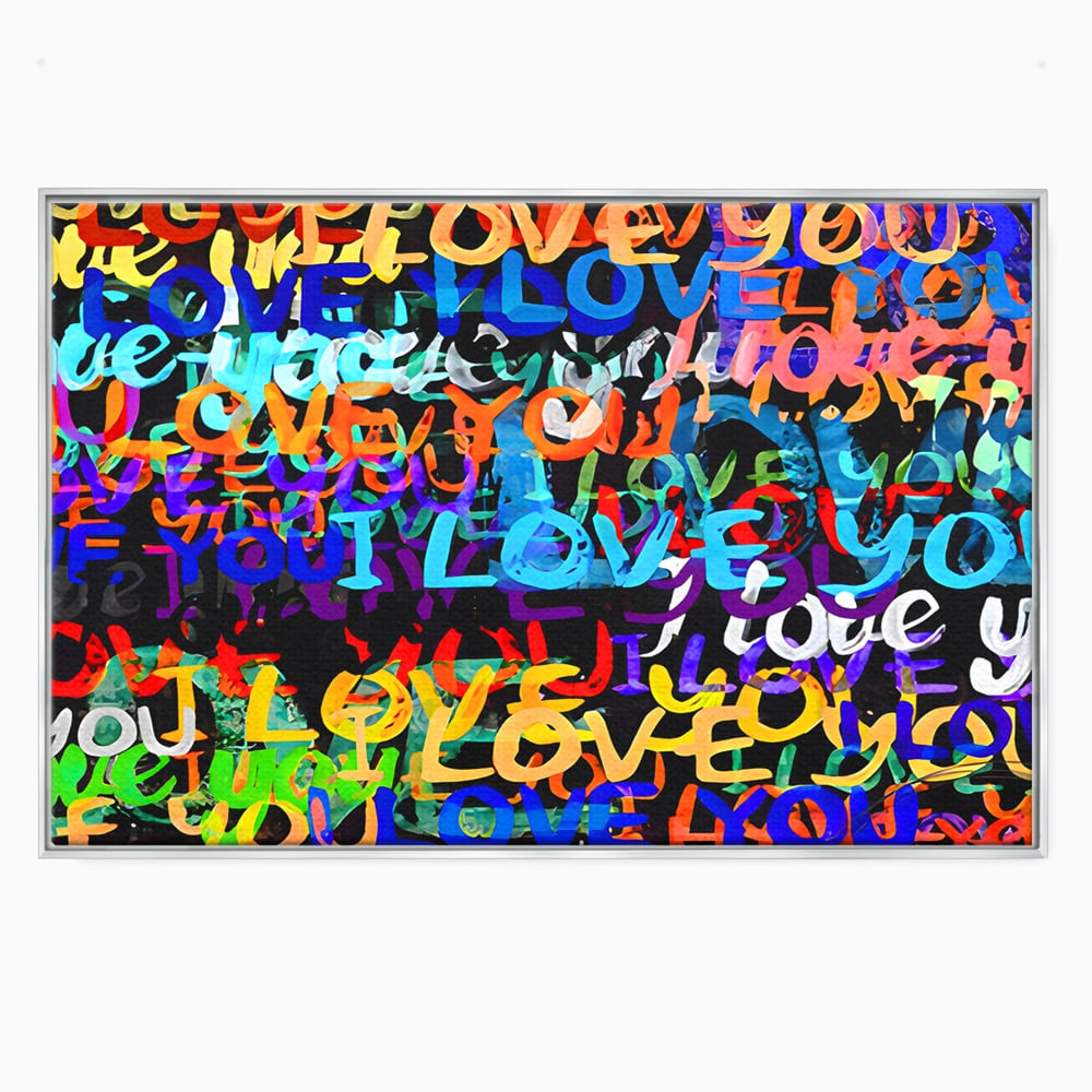 Tablou Canvas Premium LuxCanva® B1078, Love In Colors , Decorativ, Living, Colorat, Iubire, Graffiti, Dormitor, Inspirational, Dragoste, Culori Vibrante