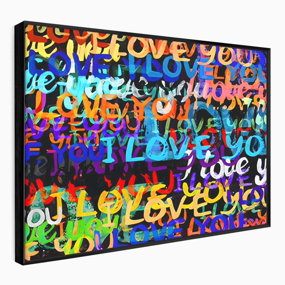 Tablou Canvas Premium LuxCanva® B1078, Love In Colors , Decorativ, Living, Colorat, Iubire, Graffiti, Dormitor, Inspirational, Dragoste, Culori Vibrante