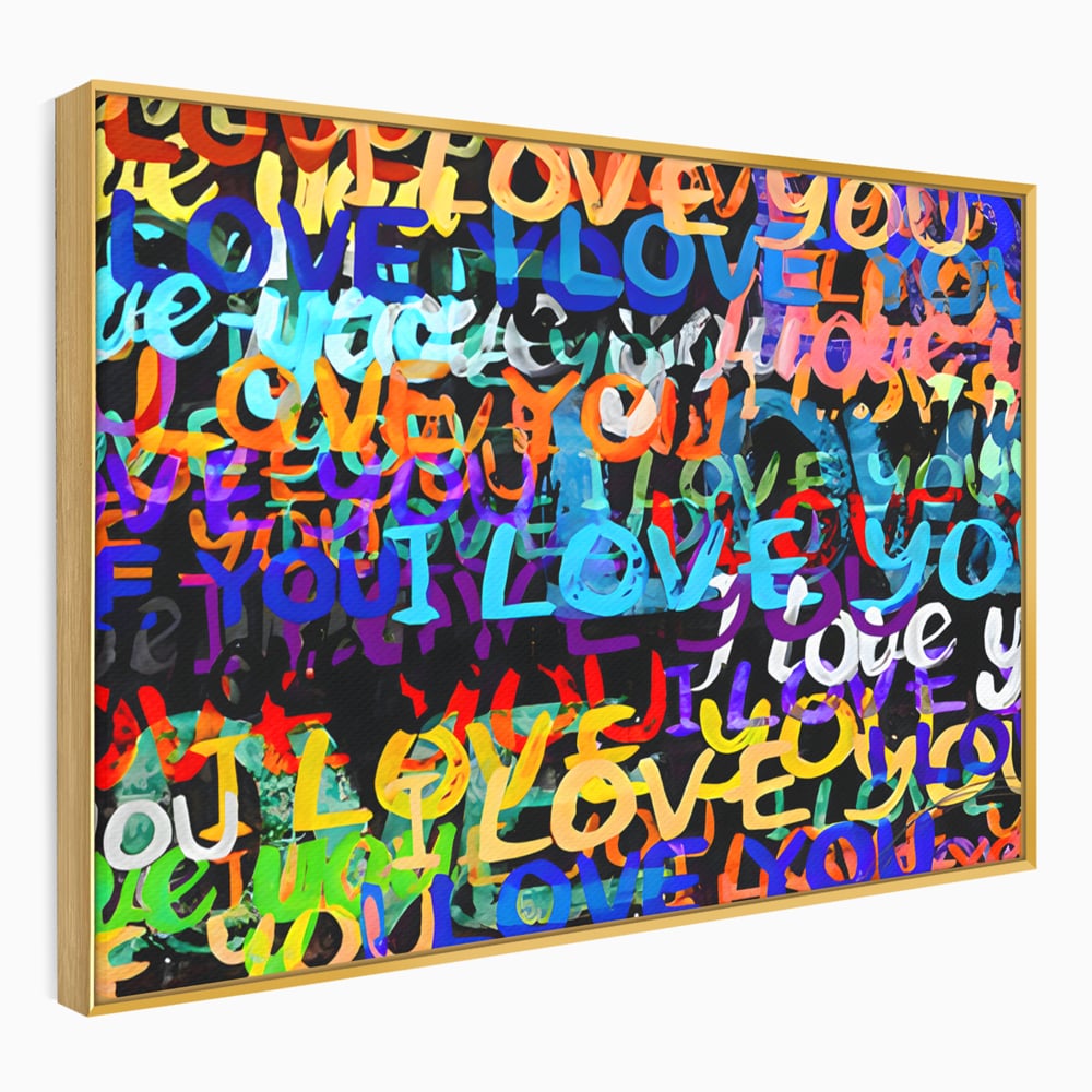 Tablou Canvas Premium LuxCanva® B1078, Love In Colors , Decorativ, Living, Colorat, Iubire, Graffiti, Dormitor, Inspirational, Dragoste, Culori Vibrante