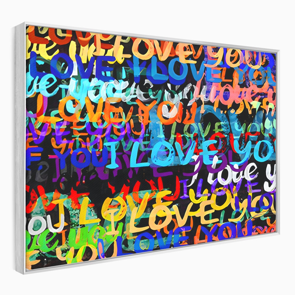Tablou Canvas Premium LuxCanva® B1078, Love In Colors , Decorativ, Living, Colorat, Iubire, Graffiti, Dormitor, Inspirational, Dragoste, Culori Vibrante