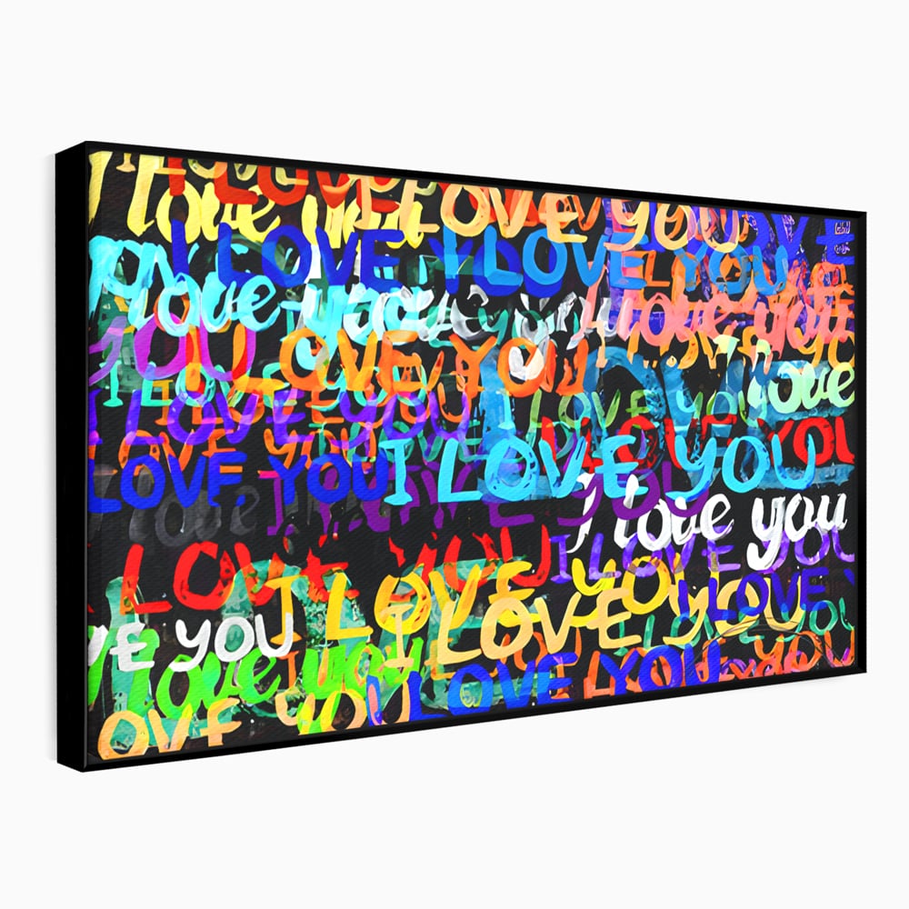 Tablou Canvas Premium LuxCanva® B1078, Love In Colors , Decorativ, Living, Colorat, Iubire, Graffiti, Dormitor, Inspirational, Dragoste, Culori Vibrante
