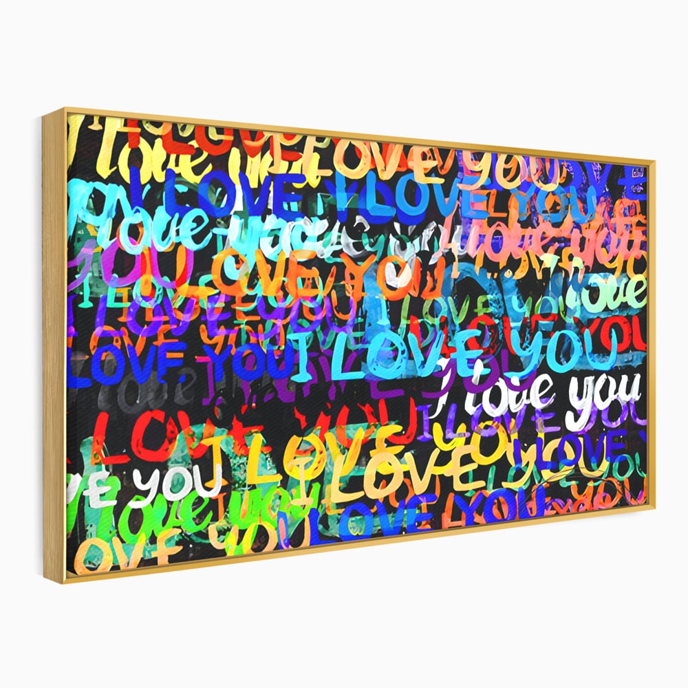 Tablou Canvas Premium LuxCanva® B1078, Love In Colors , Decorativ, Living, Colorat, Iubire, Graffiti, Dormitor, Inspirational, Dragoste, Culori Vibrante