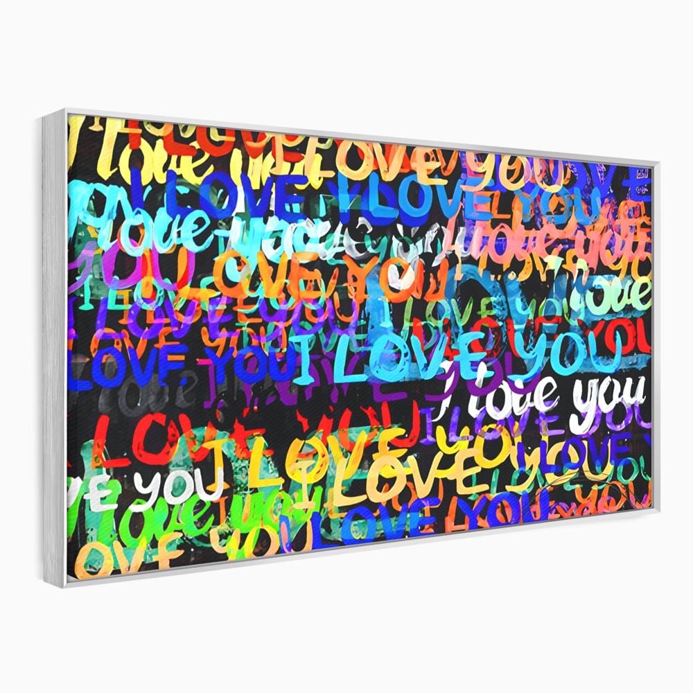 Tablou Canvas Premium LuxCanva® B1078, Love In Colors , Decorativ, Living, Colorat, Iubire, Graffiti, Dormitor, Inspirational, Dragoste, Culori Vibrante
