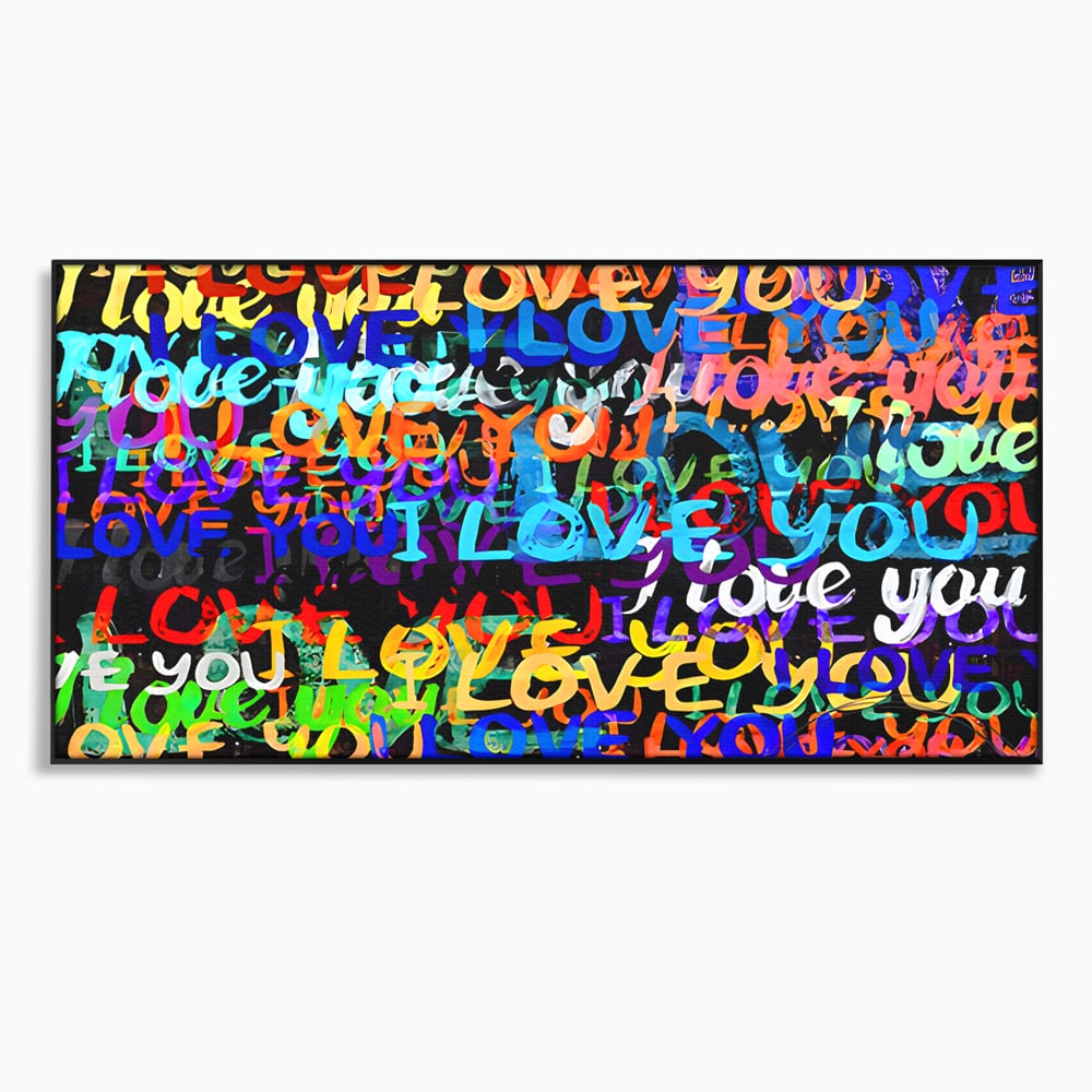 Tablou Canvas Premium LuxCanva® B1078, Love In Colors , Decorativ, Living, Colorat, Iubire, Graffiti, Dormitor, Inspirational, Dragoste, Culori Vibrante