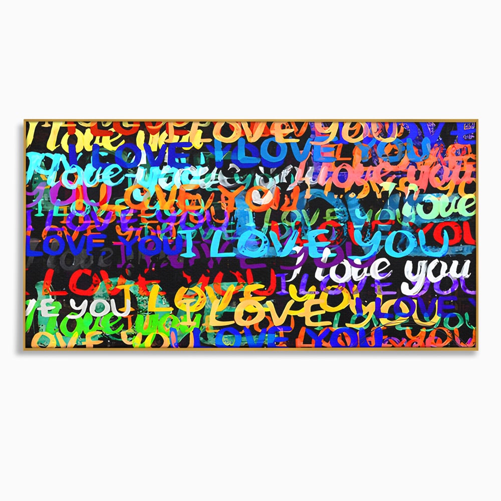 Tablou Canvas Premium LuxCanva® B1078, Love In Colors , Decorativ, Living, Colorat, Iubire, Graffiti, Dormitor, Inspirational, Dragoste, Culori Vibrante