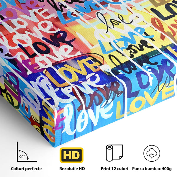 Leinwandbilder LuxCanva Premium-Leinwandbilder® B1080, Liebe, Wohnen, Graffiti, Liebe, Liebe, Schlafzimmer, Lebendige Farben