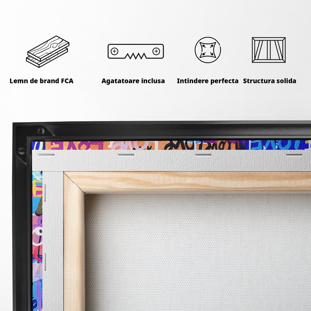 Tablou Canvas Premium LuxCanva® B1080, Iubire , Living, Graffiti, Dragoste, Iubire, Dormitor, Culori Vibrante