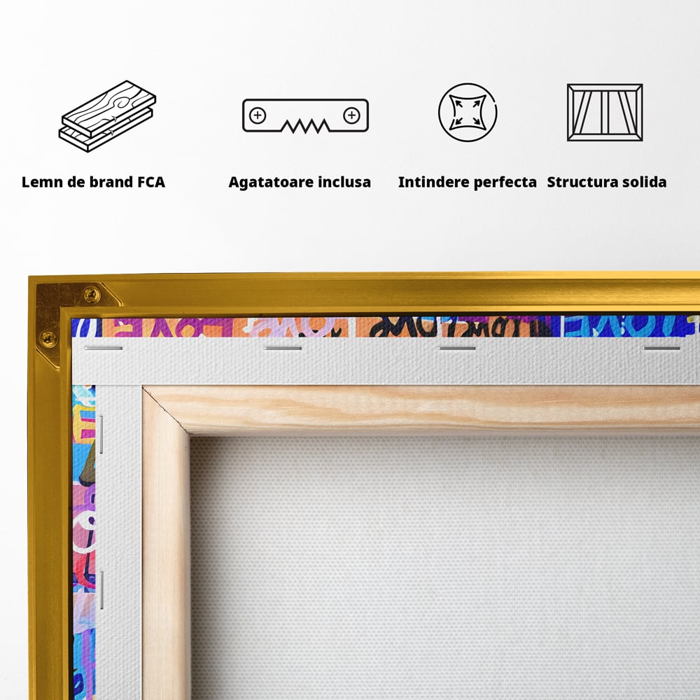 Tablou Canvas Premium LuxCanva® B1080, Iubire , Living, Graffiti, Dragoste, Iubire, Dormitor, Culori Vibrante