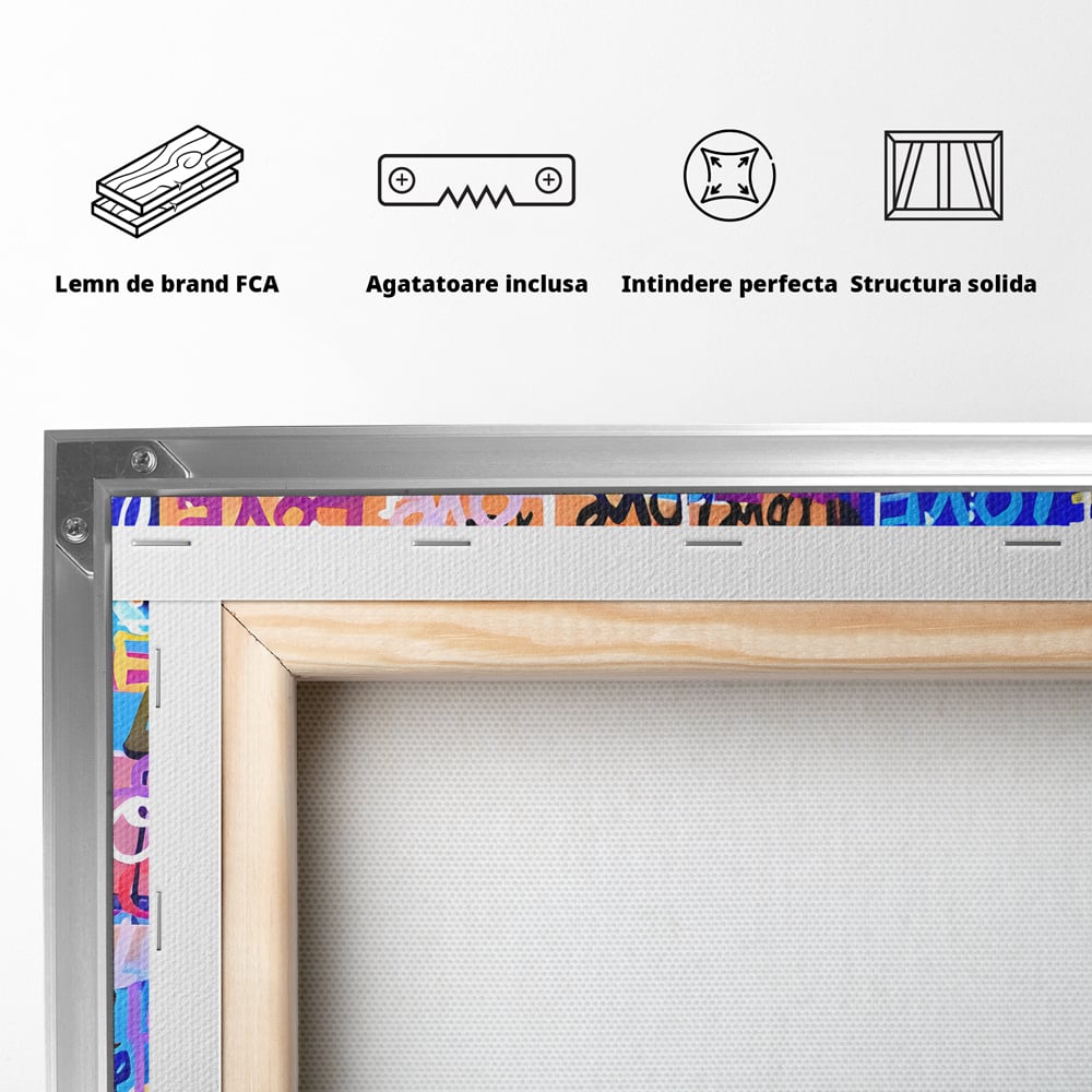Tablou Canvas Premium LuxCanva® B1080, Iubire , Living, Graffiti, Dragoste, Iubire, Dormitor, Culori Vibrante