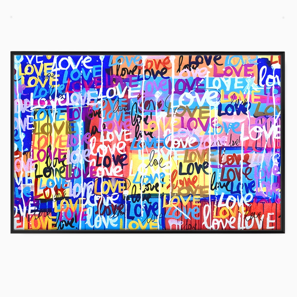 Tablou Canvas Premium LuxCanva® B1080, Iubire , Living, Graffiti, Dragoste, Iubire, Dormitor, Culori Vibrante