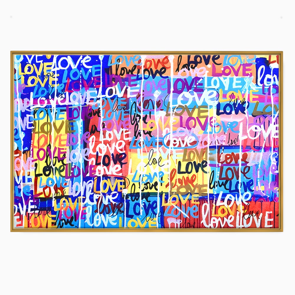 Tablou Canvas Premium LuxCanva® B1080, Iubire , Living, Graffiti, Dragoste, Iubire, Dormitor, Culori Vibrante
