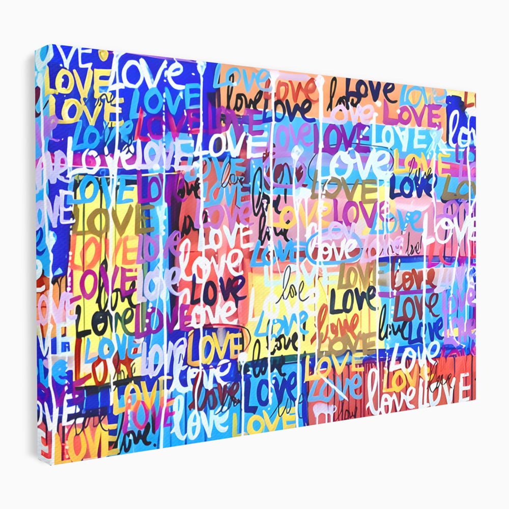 Tablou Canvas Premium LuxCanva® B1080, Iubire , Living, Graffiti, Dragoste, Iubire, Dormitor, Culori Vibrante
