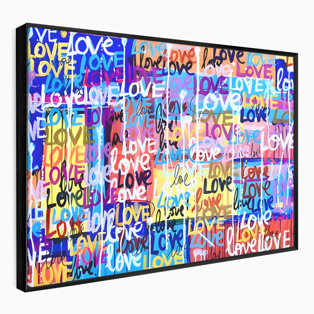 Tablou Canvas Premium LuxCanva® B1080, Iubire , Living, Graffiti, Dragoste, Iubire, Dormitor, Culori Vibrante
