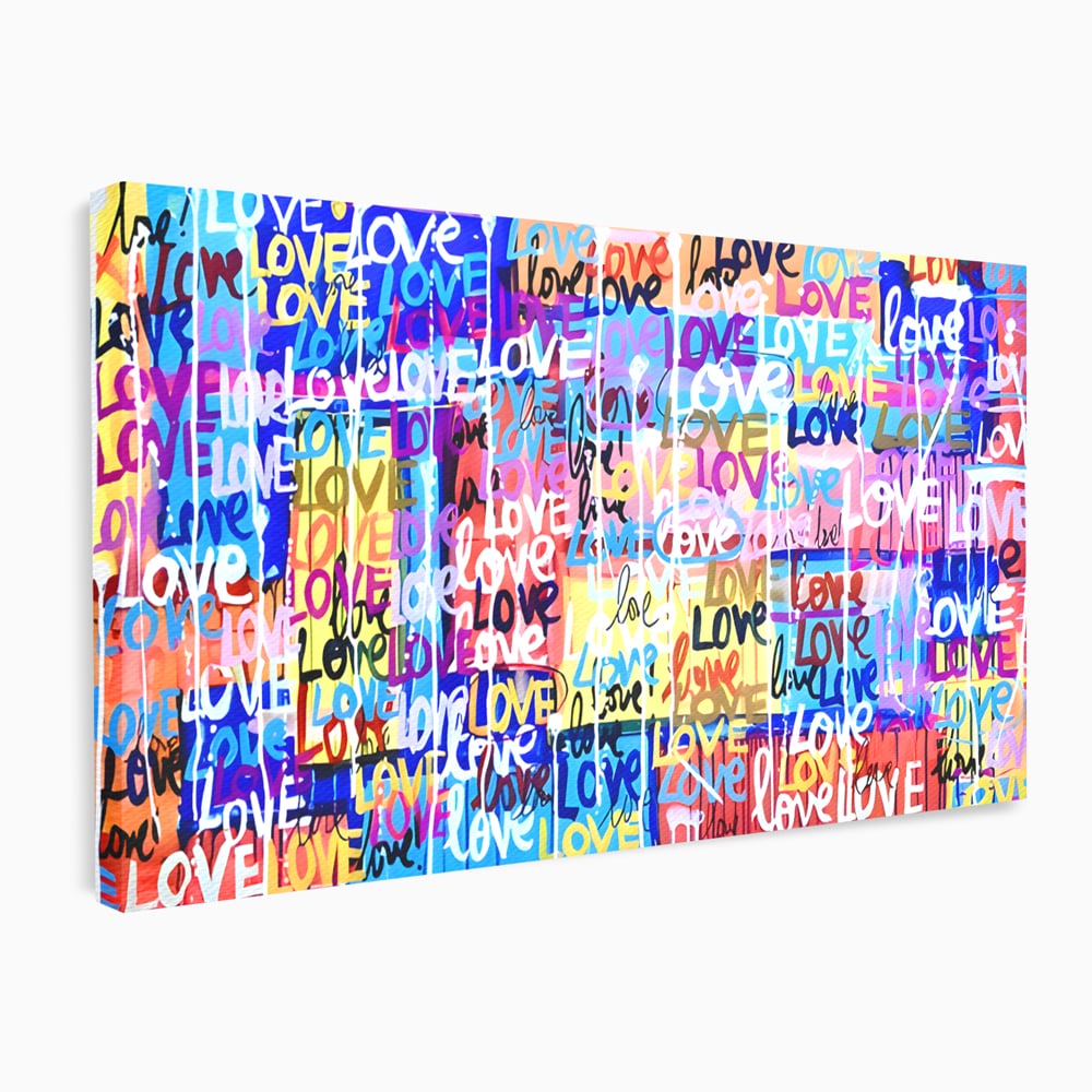 Tablou Canvas Premium LuxCanva® B1080, Iubire , Living, Graffiti, Dragoste, Iubire, Dormitor, Culori Vibrante
