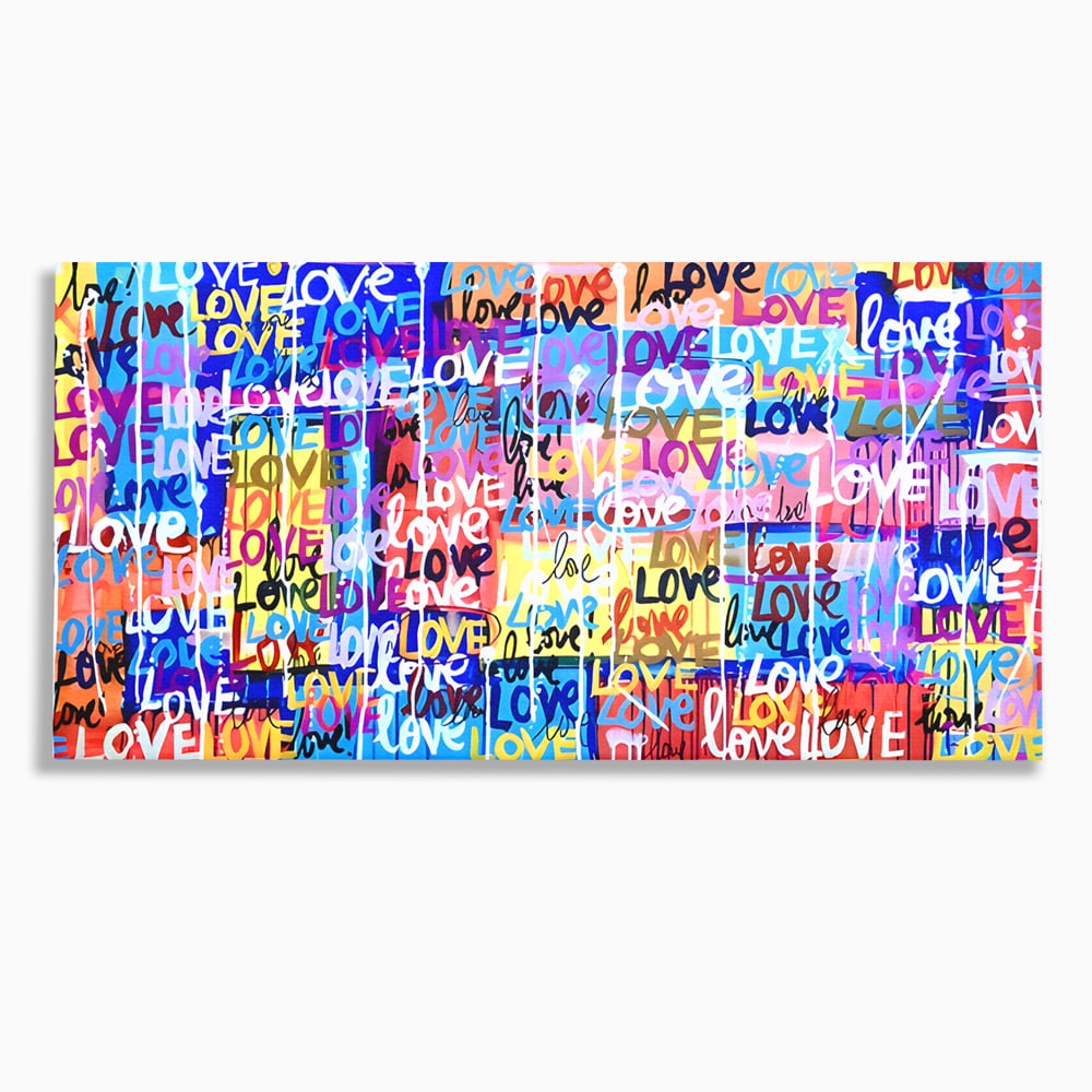 Tablou Canvas Premium LuxCanva® B1080, Iubire , Living, Graffiti, Dragoste, Iubire, Dormitor, Culori Vibrante