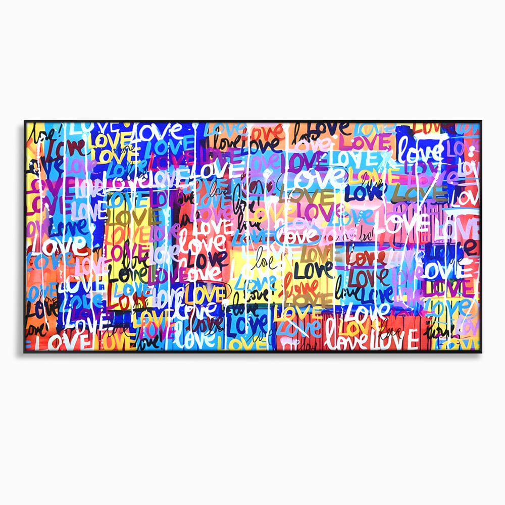 Tablou Canvas Premium LuxCanva® B1080, Iubire , Living, Graffiti, Dragoste, Iubire, Dormitor, Culori Vibrante