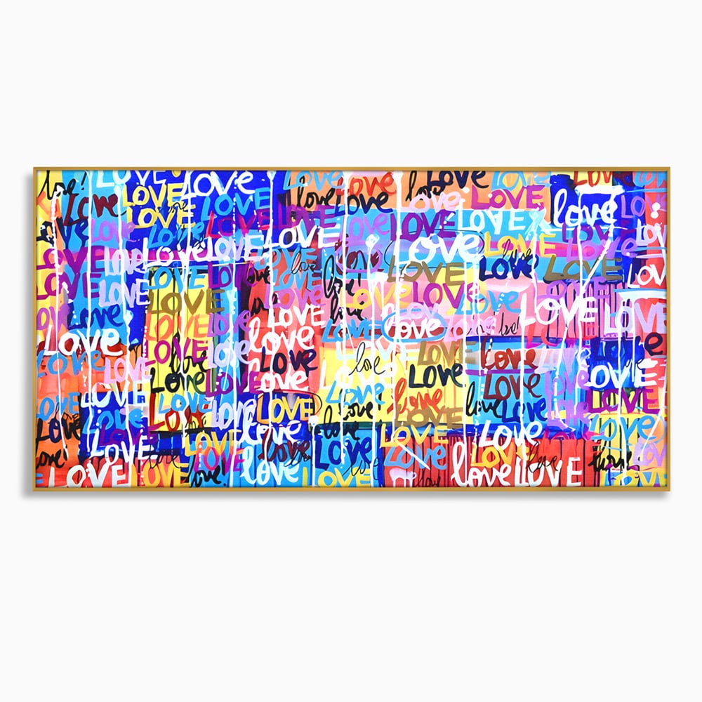 Tablou Canvas Premium LuxCanva® B1080, Iubire , Living, Graffiti, Dragoste, Iubire, Dormitor, Culori Vibrante