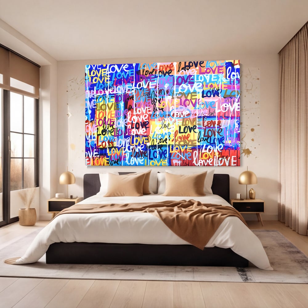 Leinwandbilder LuxCanva Premium-Leinwandbilder® B1080, Liebe, Wohnen, Graffiti, Liebe, Liebe, Schlafzimmer, Lebendige Farben