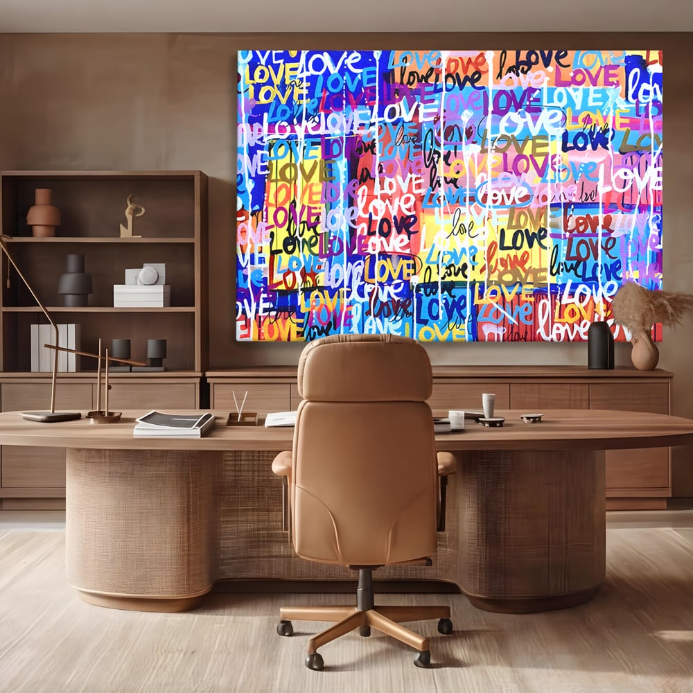 Leinwandbilder LuxCanva Premium-Leinwandbilder® B1080, Liebe, Wohnen, Graffiti, Liebe, Liebe, Schlafzimmer, Lebendige Farben