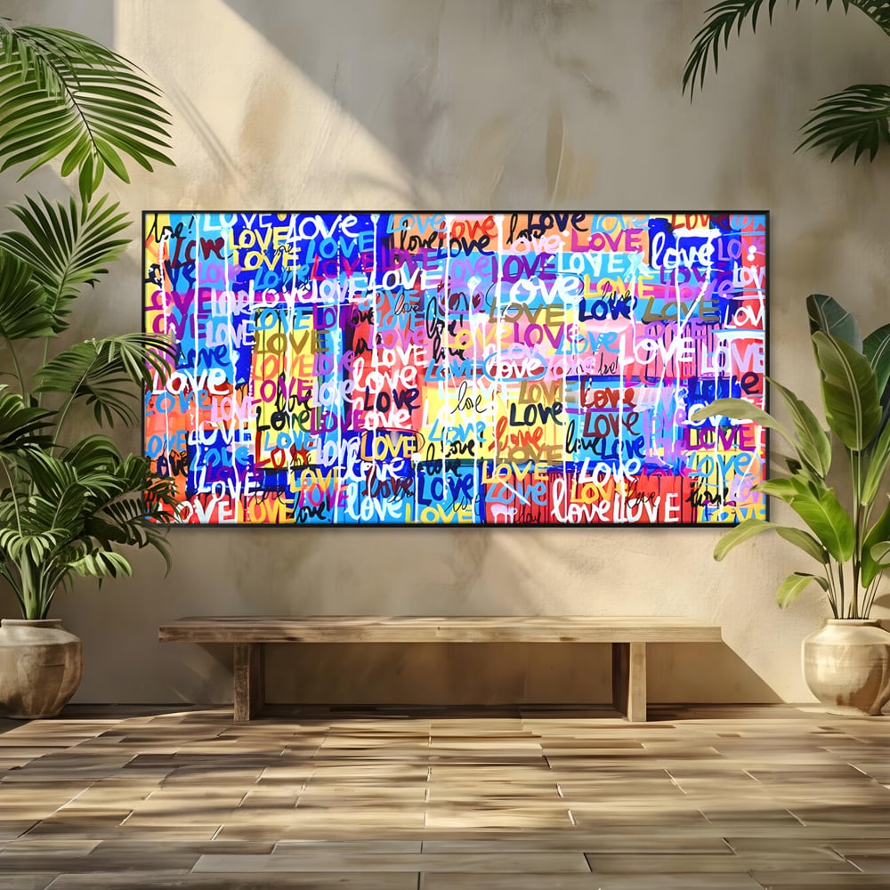 Tablou Canvas Premium LuxCanva® B1080, Iubire , Living, Graffiti, Dragoste, Iubire, Dormitor, Culori Vibrante