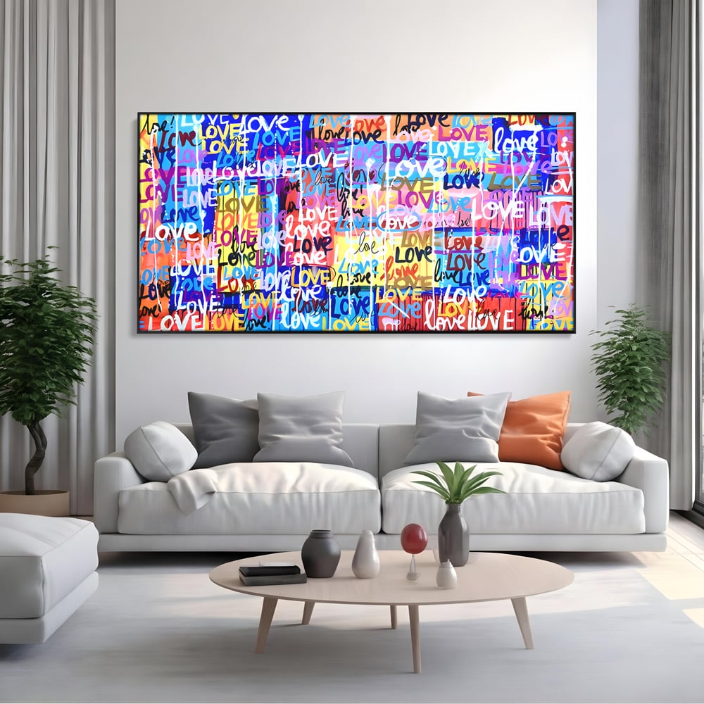 Tablou Canvas Premium LuxCanva® B1080, Iubire , Living, Graffiti, Dragoste, Iubire, Dormitor, Culori Vibrante