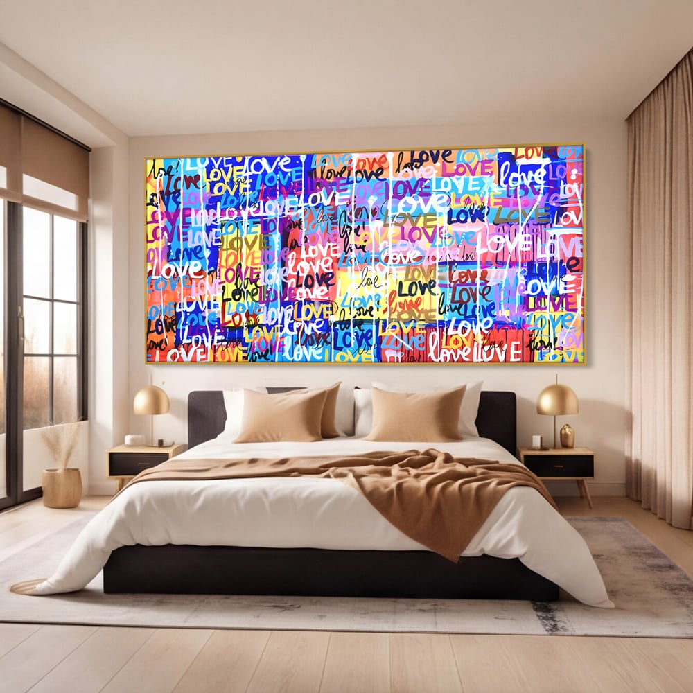 Tablou Canvas Premium LuxCanva® B1080, Iubire , Living, Graffiti, Dragoste, Iubire, Dormitor, Culori Vibrante