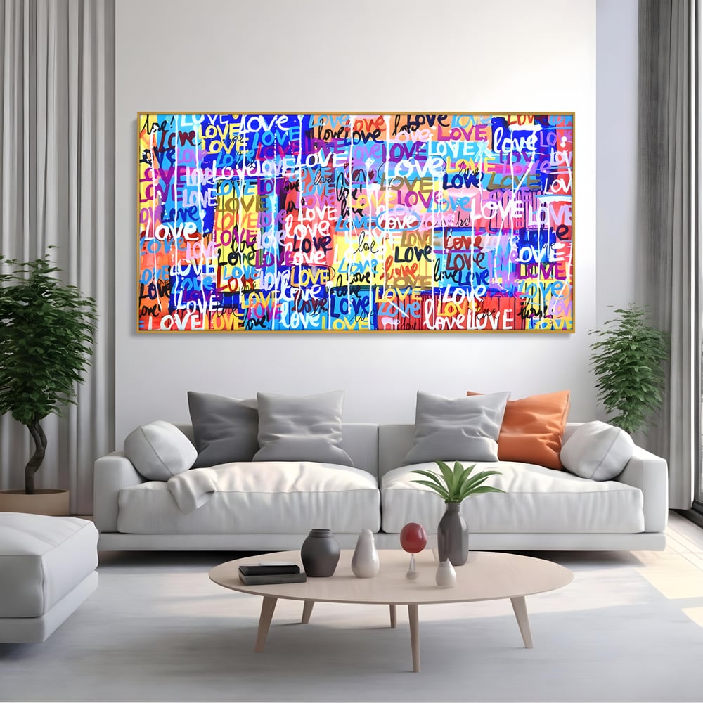 Tablou Canvas Premium LuxCanva® B1080, Iubire , Living, Graffiti, Dragoste, Iubire, Dormitor, Culori Vibrante