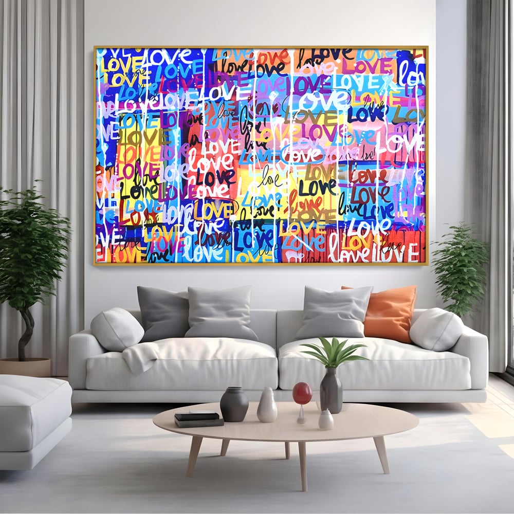 Tablou Canvas Premium LuxCanva® B1080, Iubire , Living, Graffiti, Dragoste, Iubire, Dormitor, Culori Vibrante