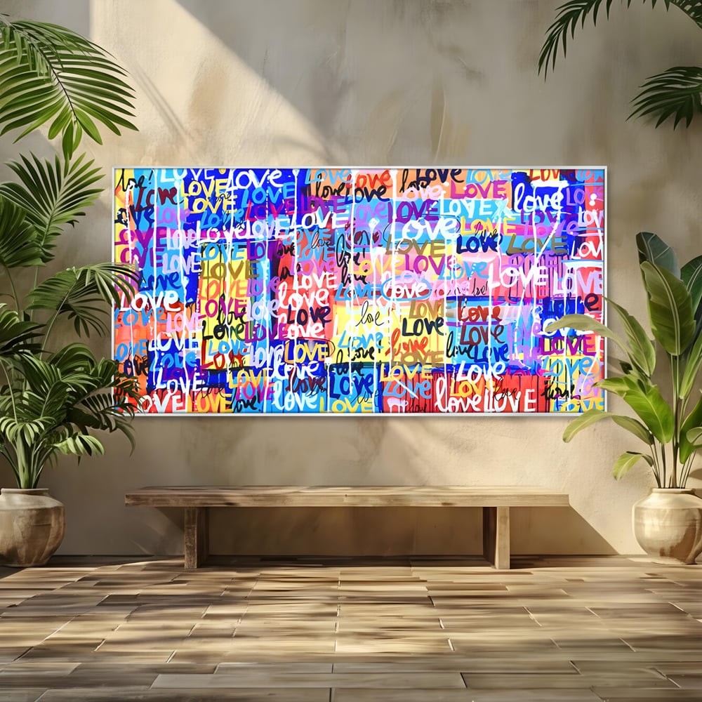 Tablou Canvas Premium LuxCanva® B1080, Iubire , Living, Graffiti, Dragoste, Iubire, Dormitor, Culori Vibrante