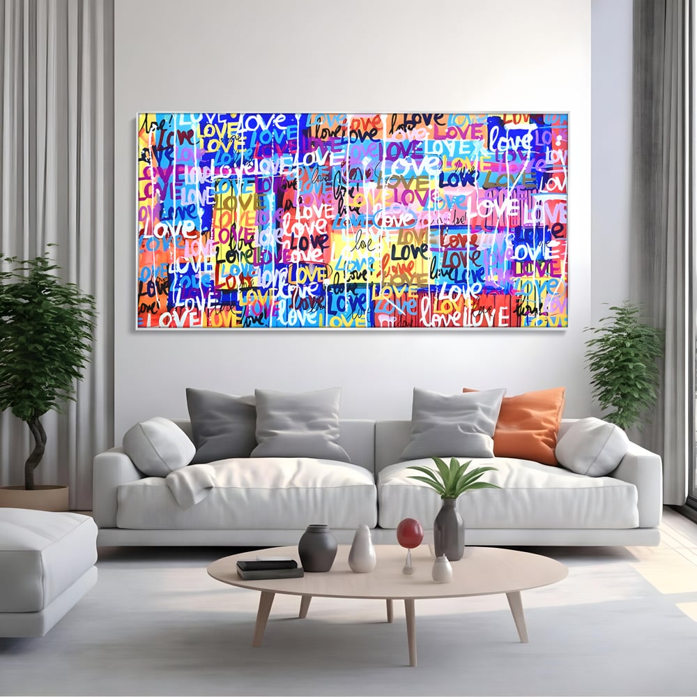 Tablou Canvas Premium LuxCanva® B1080, Iubire , Living, Graffiti, Dragoste, Iubire, Dormitor, Culori Vibrante