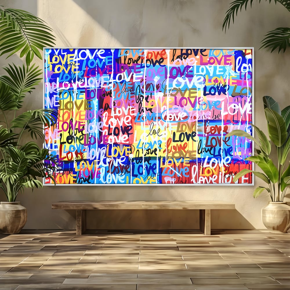 Tablou Canvas Premium LuxCanva® B1080, Iubire , Living, Graffiti, Dragoste, Iubire, Dormitor, Culori Vibrante
