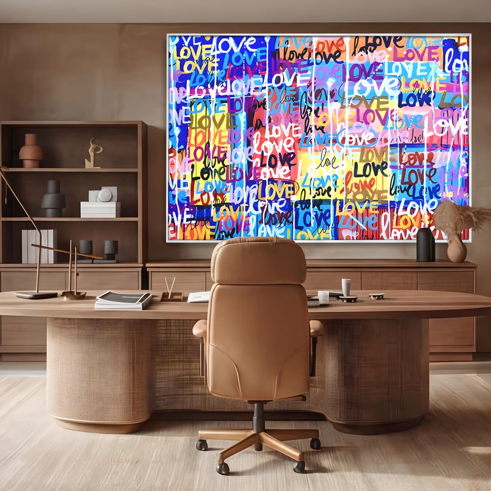 Tablou Canvas Premium LuxCanva® B1080, Iubire , Living, Graffiti, Dragoste, Iubire, Dormitor, Culori Vibrante
