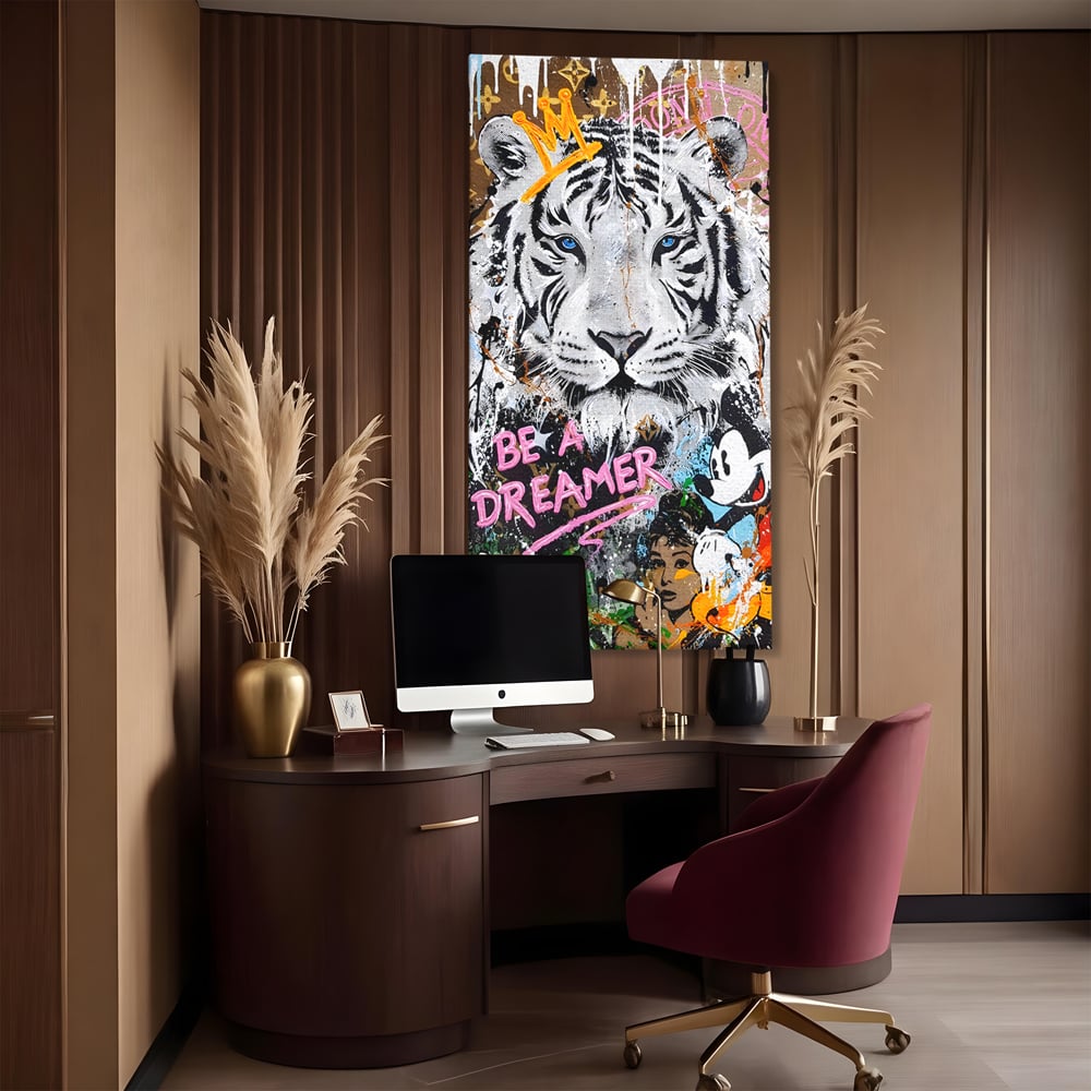 Tablou Canvas Premium LuxCanva® B1081, Be A Dreamer , Living, Tigru, Amy Jade Winehouse, Dormitor, Audrey Hepburn, Mickey, Personaje, Film, Muzica, Culori Vibrante