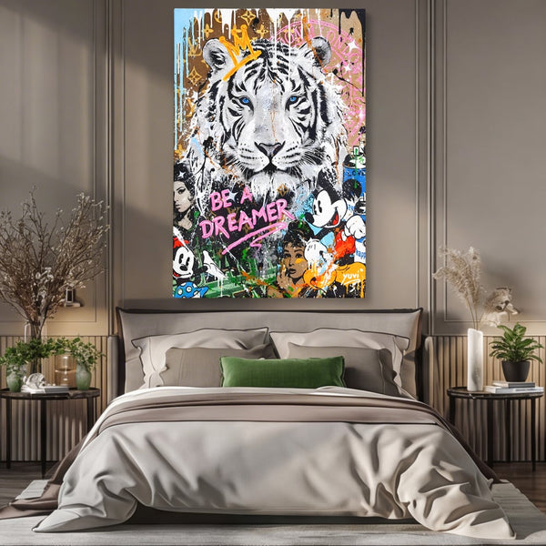 Tablou Canvas Premium LuxCanva® B1081, Be A Dreamer , Living, Tigru, Amy Jade Winehouse, Dormitor, Audrey Hepburn, Mickey, Personaje, Film, Muzica, Culori Vibrante