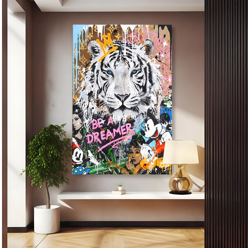 Tablou Canvas Premium LuxCanva® B1081, Be A Dreamer , Living, Tigru, Amy Jade Winehouse, Dormitor, Audrey Hepburn, Mickey, Personaje, Film, Muzica, Culori Vibrante