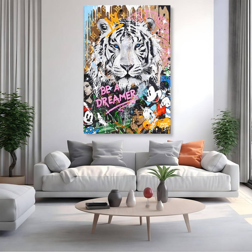 Tablou Canvas Premium LuxCanva® B1081, Be A Dreamer , Living, Tigru, Amy Jade Winehouse, Dormitor, Audrey Hepburn, Mickey, Personaje, Film, Muzica, Culori Vibrante