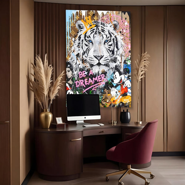 Tablou Canvas Premium LuxCanva® B1081, Be A Dreamer , Living, Tigru, Amy Jade Winehouse, Dormitor, Audrey Hepburn, Mickey, Personaje, Film, Muzica, Culori Vibrante