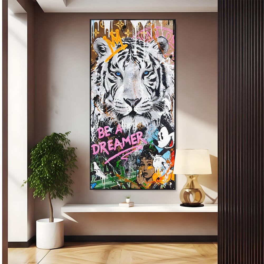 Tablou Canvas Premium LuxCanva® B1081, Be A Dreamer , Living, Tigru, Amy Jade Winehouse, Dormitor, Audrey Hepburn, Mickey, Personaje, Film, Muzica, Culori Vibrante