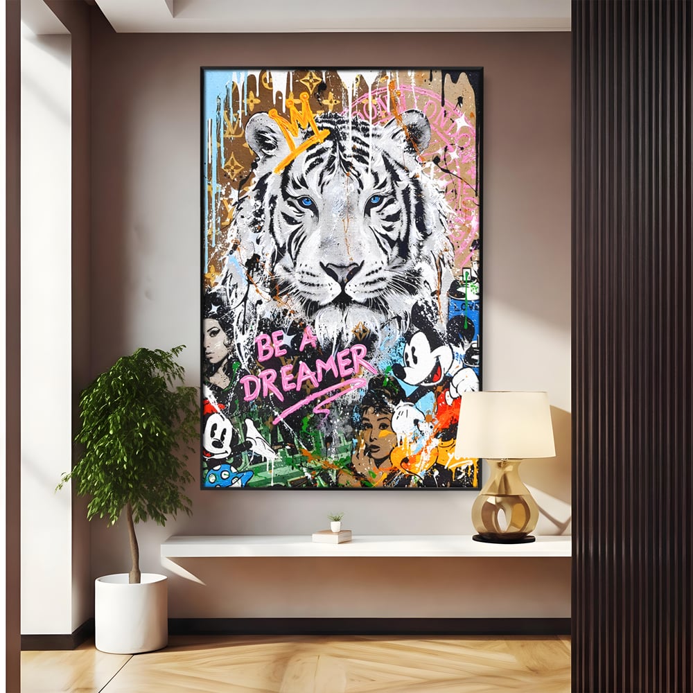 Tablou Canvas Premium LuxCanva® B1081, Be A Dreamer , Living, Tigru, Amy Jade Winehouse, Dormitor, Audrey Hepburn, Mickey, Personaje, Film, Muzica, Culori Vibrante