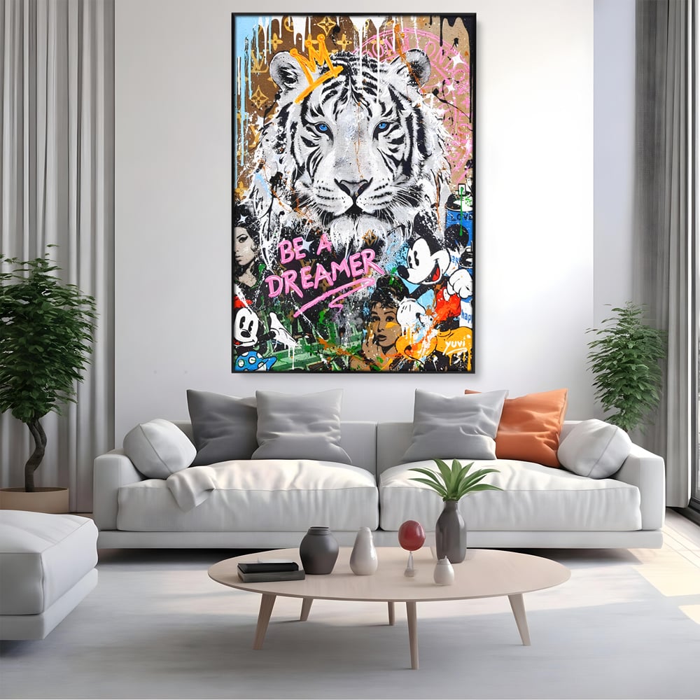 Tablou Canvas Premium LuxCanva® B1081, Be A Dreamer , Living, Tigru, Amy Jade Winehouse, Dormitor, Audrey Hepburn, Mickey, Personaje, Film, Muzica, Culori Vibrante