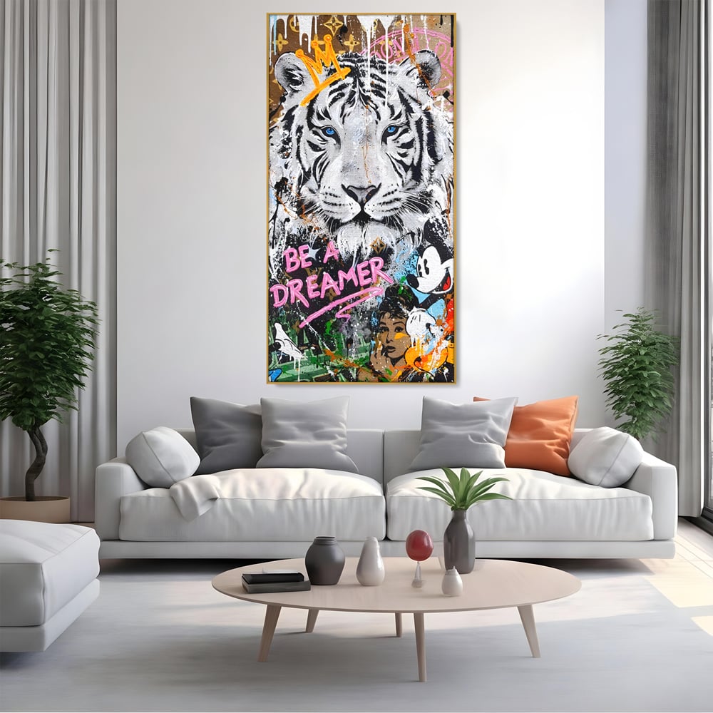 Tablou Canvas Premium LuxCanva® B1081, Be A Dreamer , Living, Tigru, Amy Jade Winehouse, Dormitor, Audrey Hepburn, Mickey, Personaje, Film, Muzica, Culori Vibrante